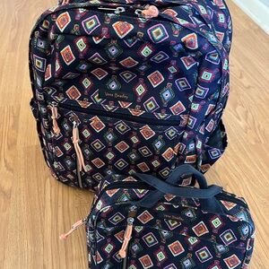 Vera Bradley Colorful Diamond Pattern Backpack and Lunch Bag